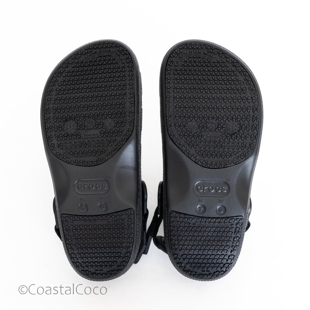 Crocs Classic Work Graphic Clog Hook & Loop Unisex M 7 / W 9 Shoes Black Glitter - Picture 9 of 10